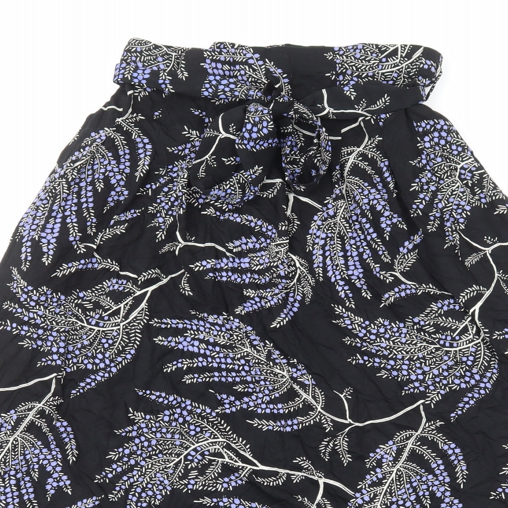 Per Una Womens Multicoloured Floral Cotton A-Line Skirt Size 8