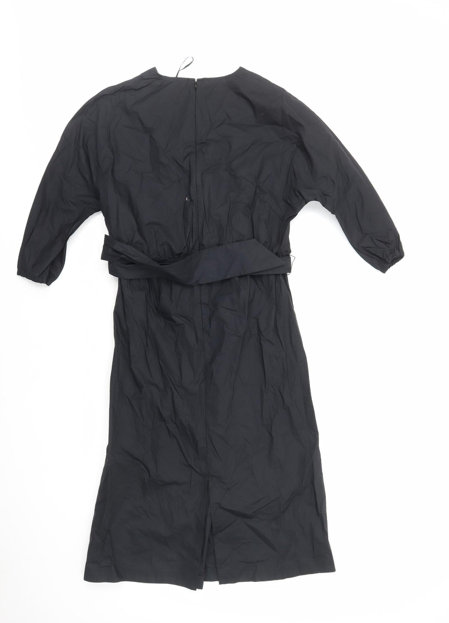 Autograph Womens Black Cotton A-Line Size 10 V-Neck Zip