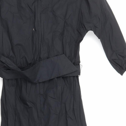 Autograph Womens Black Cotton A-Line Size 10 V-Neck Zip