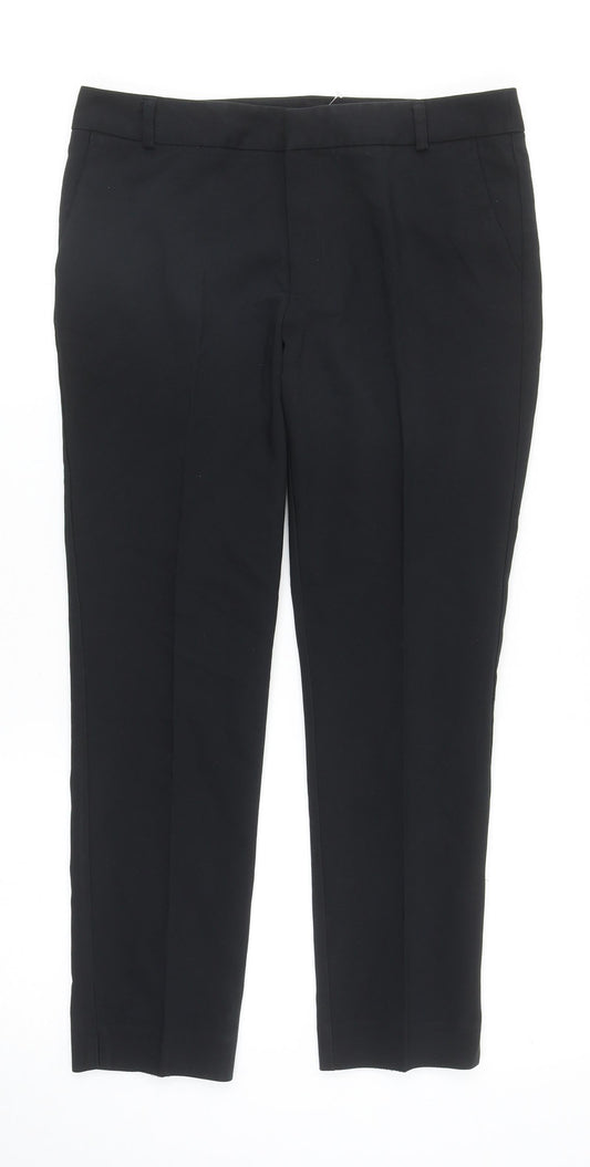 Stradivarius Womens Black Polyester Trousers Size 10 L25 in Regular Zip