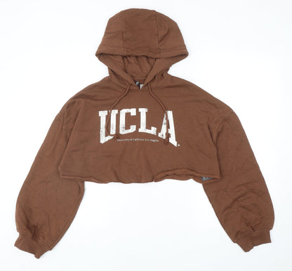 H&M Womens Brown Cotton Pullover Hoodie Size XS Pullover - UCLA Cropped