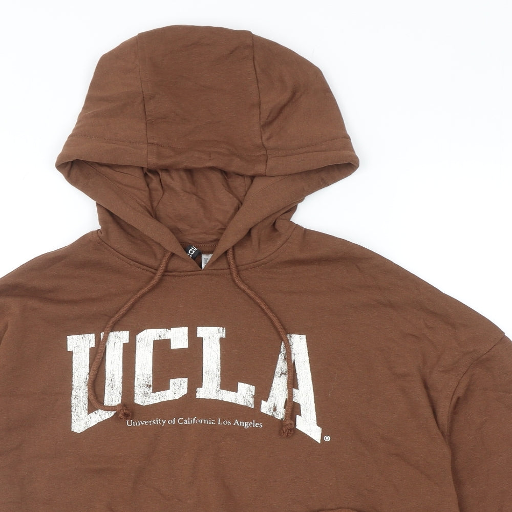 H&M Womens Brown Cotton Pullover Hoodie Size XS Pullover - UCLA Cropped