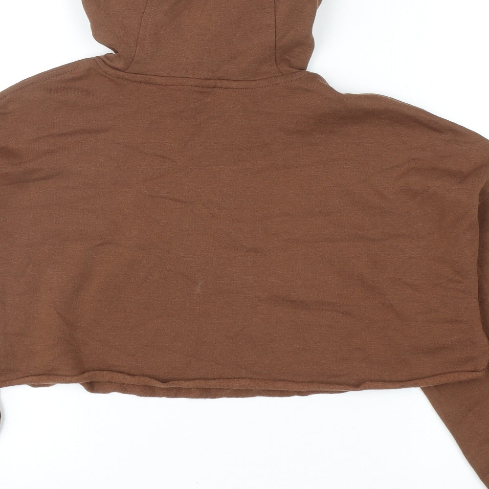 H&M Womens Brown Cotton Pullover Hoodie Size XS Pullover - UCLA Cropped