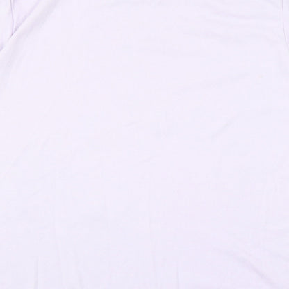 Avant Garde Womens Purple Floral Cotton Basic T-Shirt Size M Crew Neck