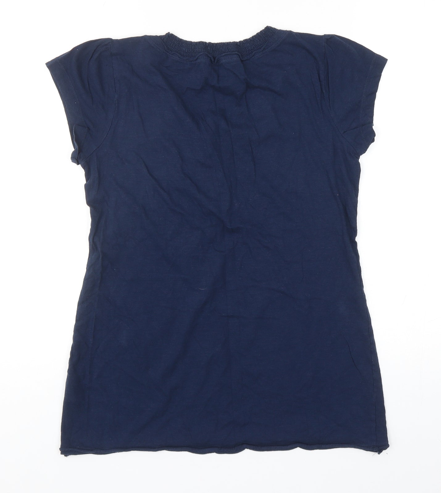 Papaya Womens Blue Cotton Basic T-Shirt Size 12 Round Neck