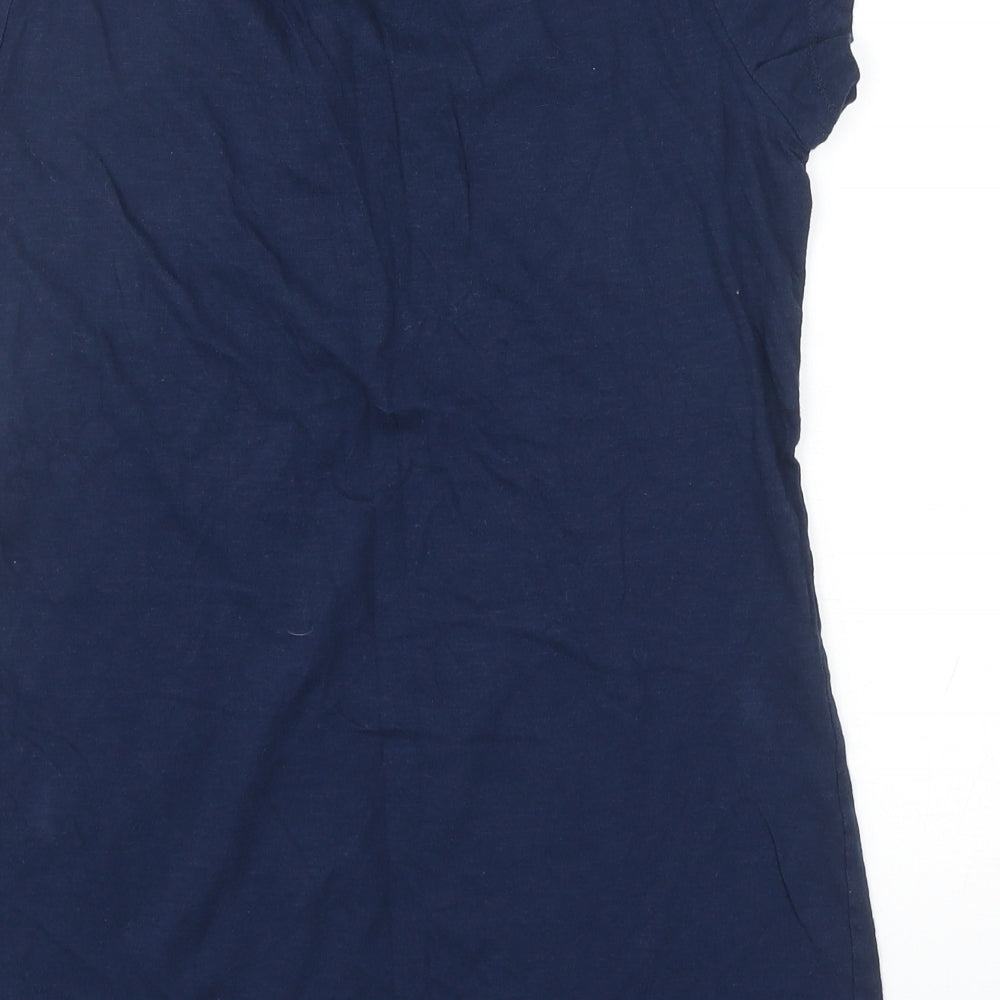 Papaya Womens Blue Cotton Basic T-Shirt Size 12 Round Neck