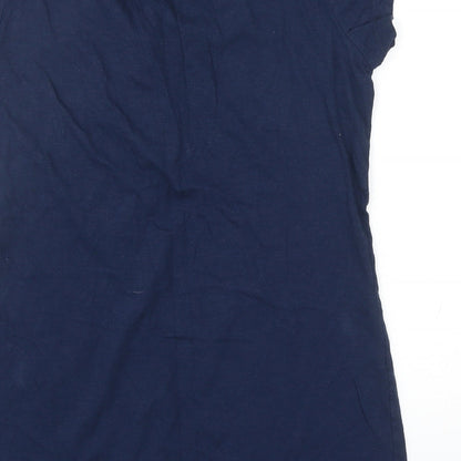 Papaya Womens Blue Cotton Basic T-Shirt Size 12 Round Neck