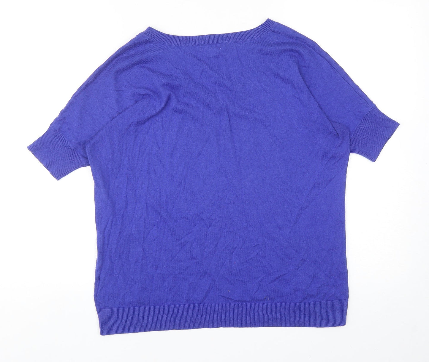 Gap Womens Blue V-Neck Cotton Pullover Jumper Size XS