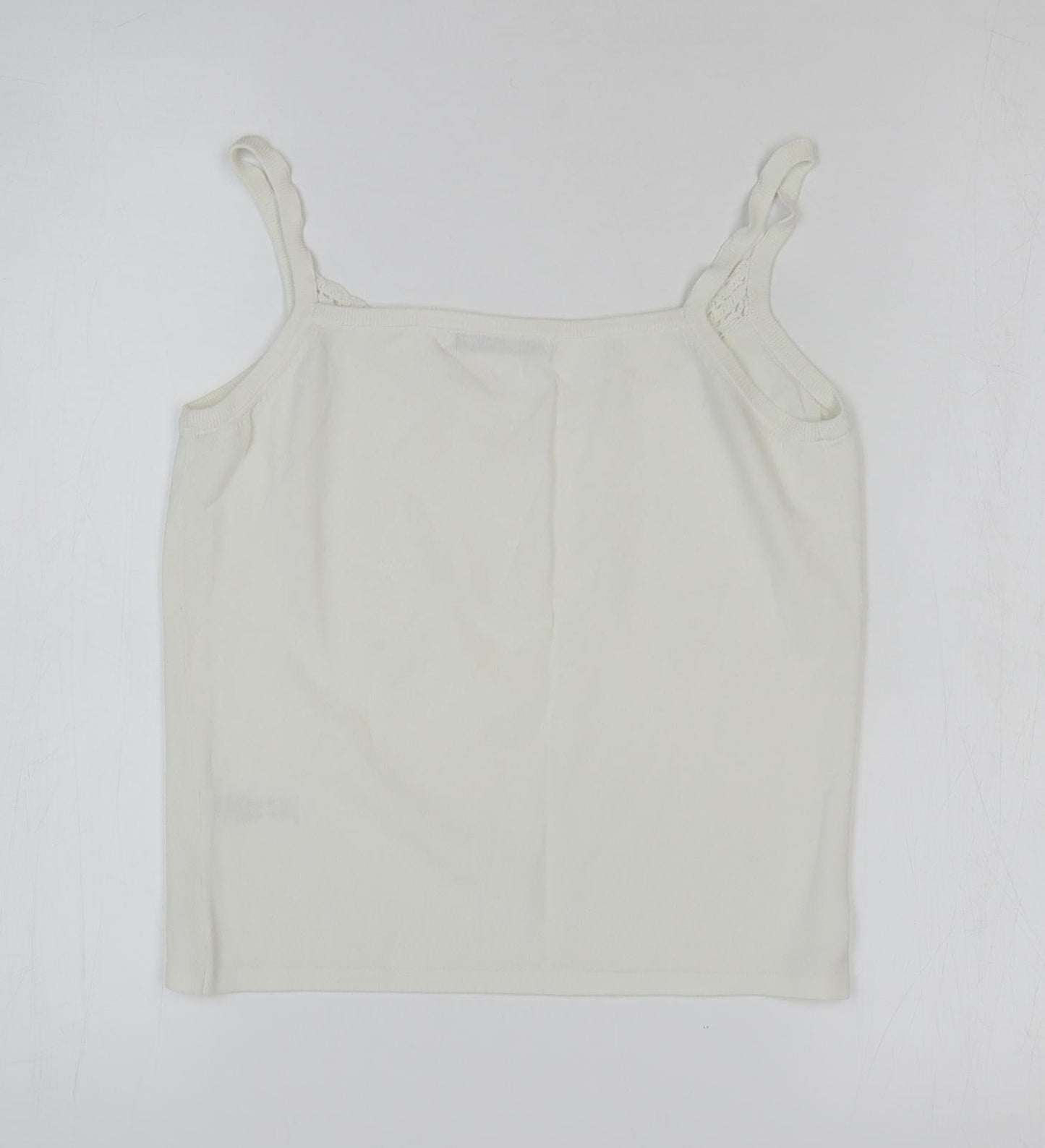 George Womens White Nylon Basic Tank Size 14 V-Neck