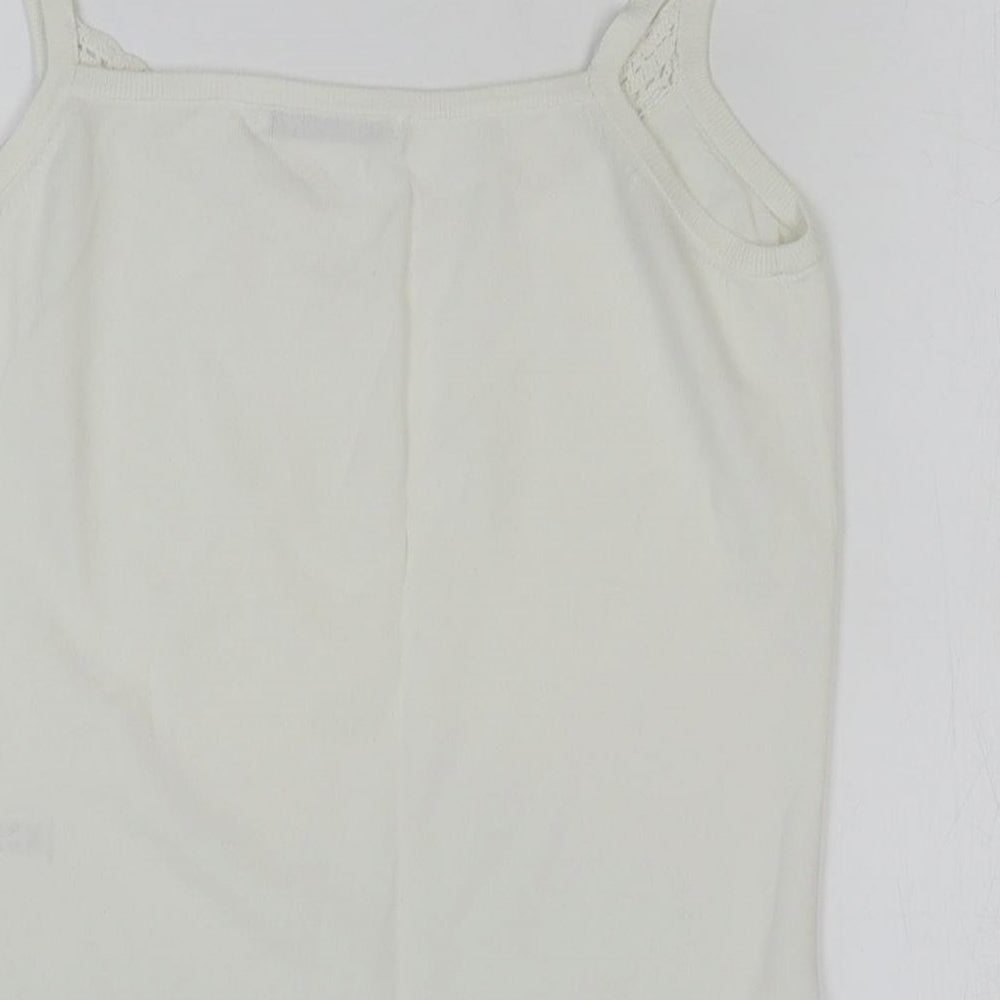 George Womens White Nylon Basic Tank Size 14 V-Neck