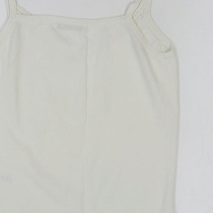 George Womens White Nylon Basic Tank Size 14 V-Neck