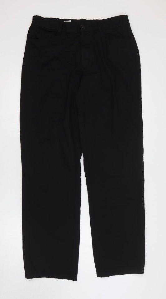 NEXT Mens Black Cotton Straight Jeans Size 32 in Regular Zip