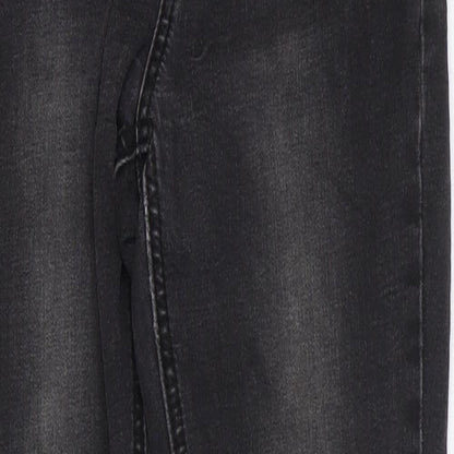 Glamorous Womens Grey Cotton Straight Jeans Size S Regular Zip