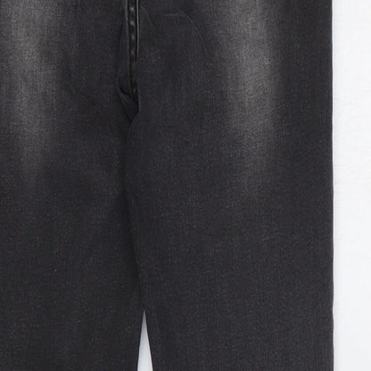 Glamorous Womens Grey Cotton Straight Jeans Size S Regular Zip
