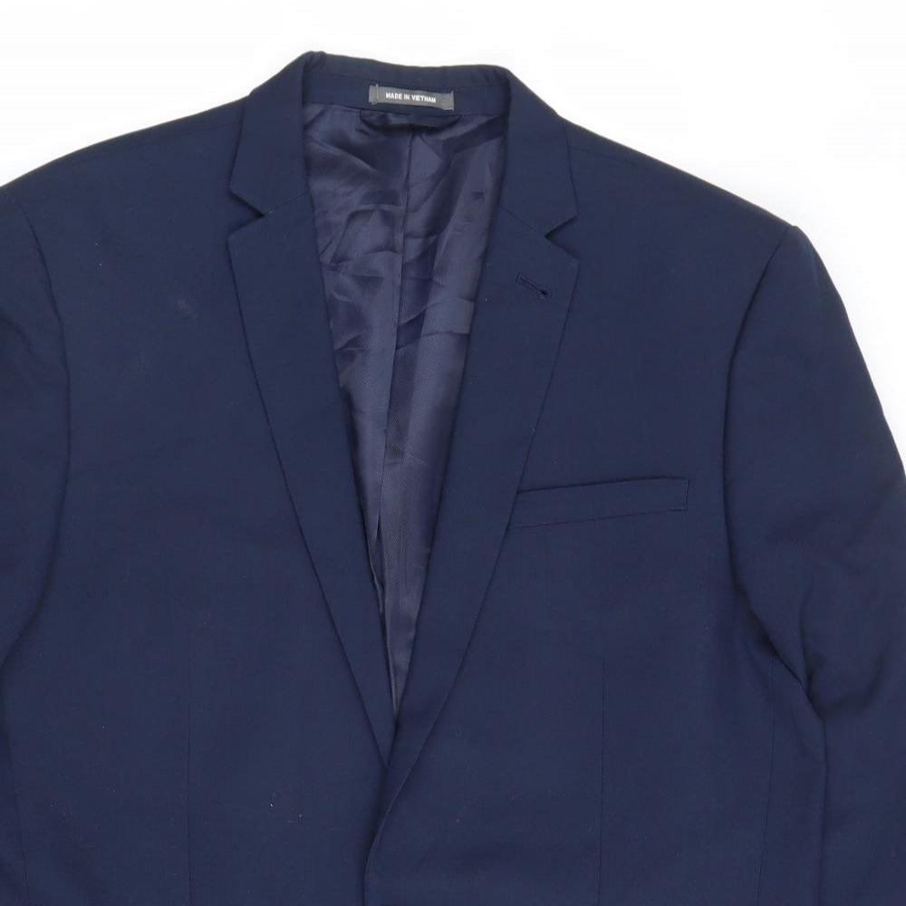 Primark Mens Blue Polyester Jacket Suit Jacket Size 40