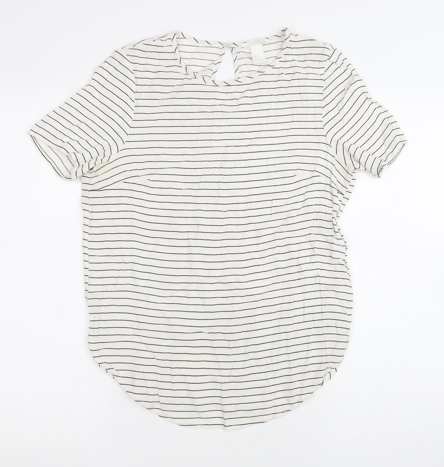 Womens UK Size 38 H&M White Basic T-Shirt