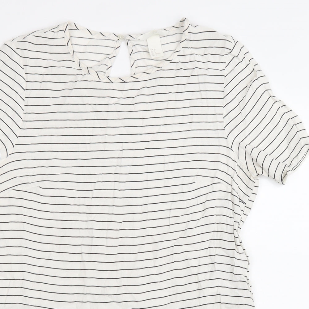 Womens UK Size 38 H&M White Basic T-Shirt