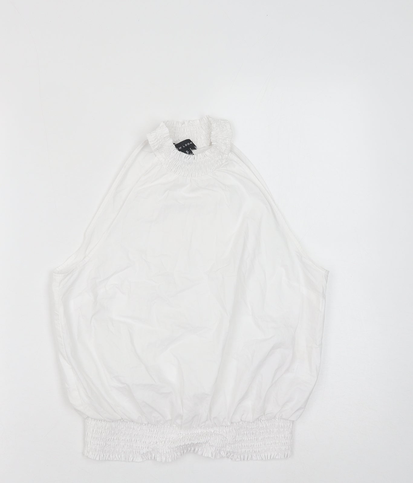 Womens UK Size 10 New Look White Cropped Tank