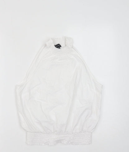 Womens UK Size 10 New Look White Cropped Tank