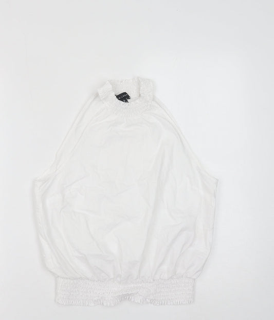 Womens UK Size 10 New Look White Cropped Tank