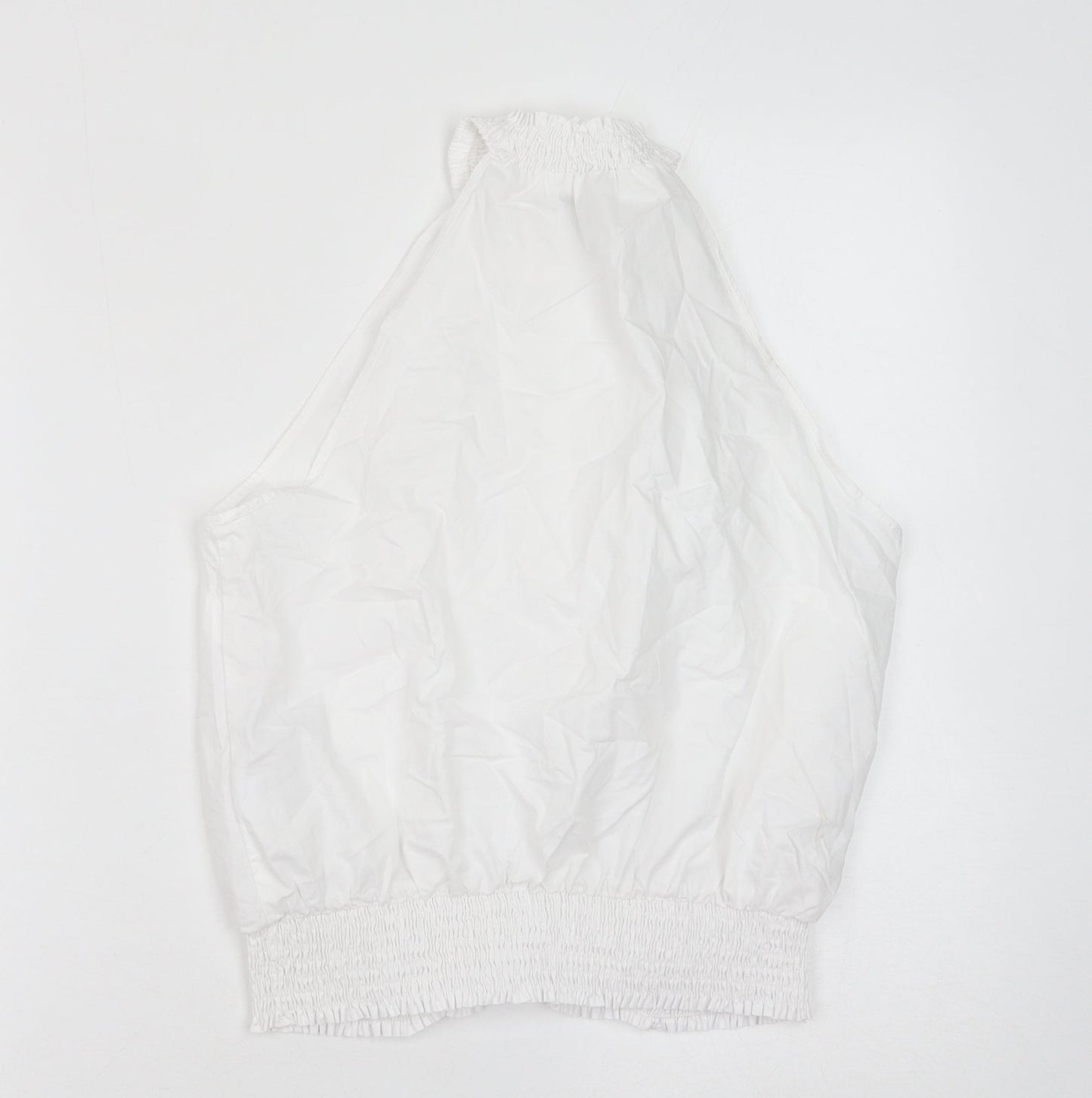Womens UK Size 10 New Look White Cropped Tank