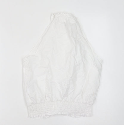Womens UK Size 10 New Look White Cropped Tank