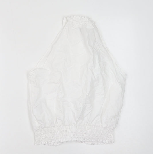 Womens UK Size 10 New Look White Cropped Tank