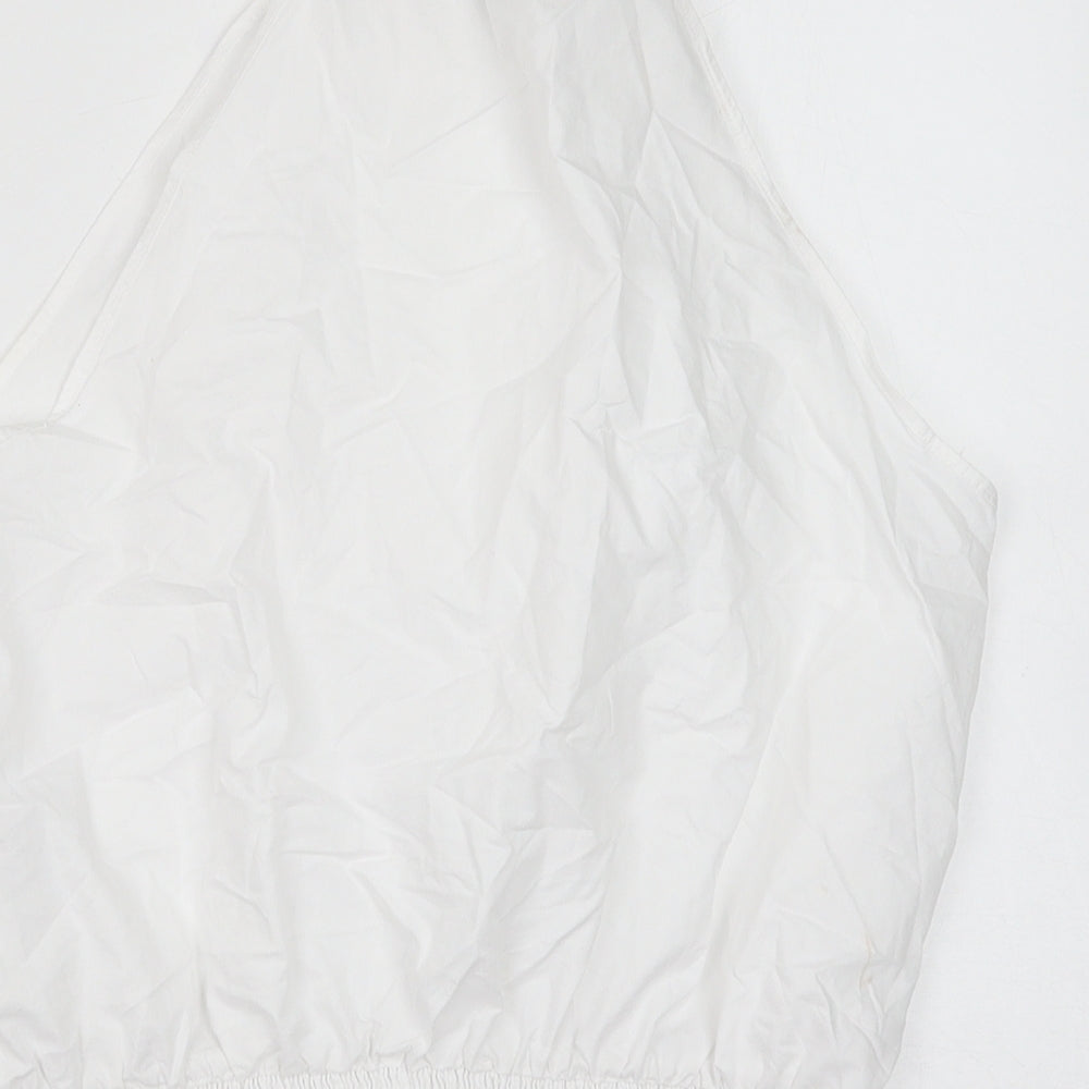 Womens UK Size 10 New Look White Cropped Tank