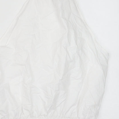 Womens UK Size 10 New Look White Cropped Tank