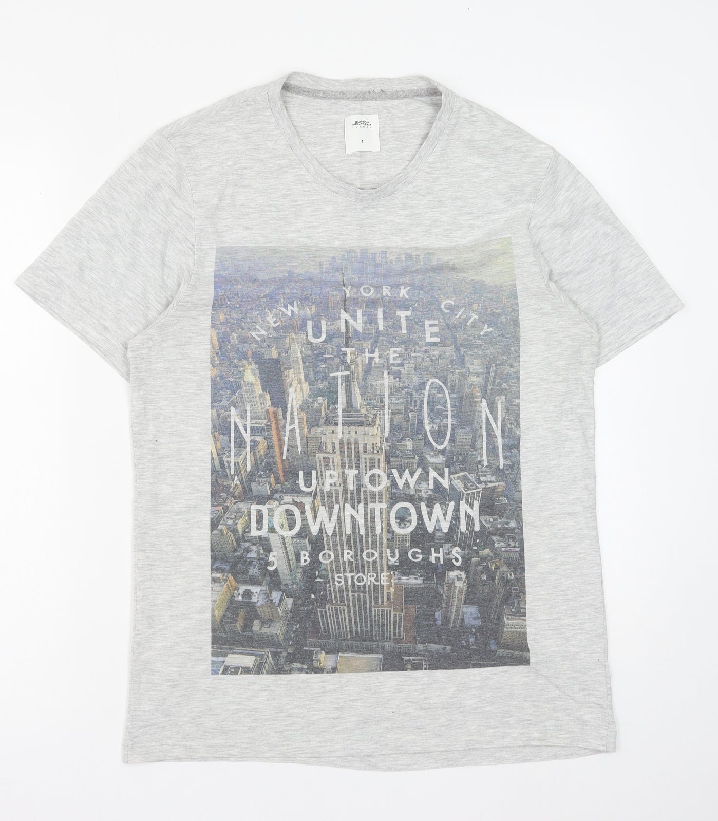 Mens UK Size S Burton Grey  T-Shirt
