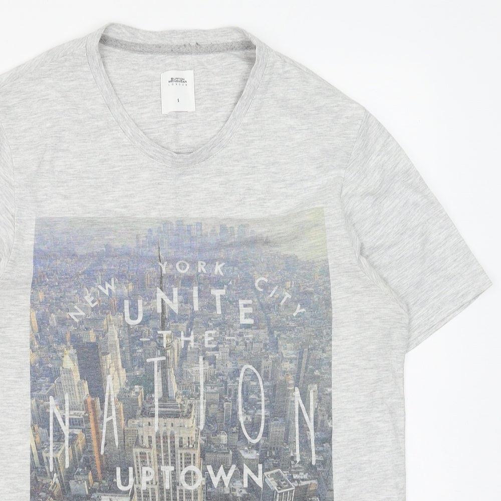 Mens UK Size S Burton Grey  T-Shirt