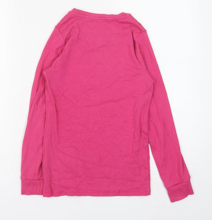 NEXT Girls Pink Cotton Pullover Casual Size 10 Years Round Neck Pullover - Happy To Be ME