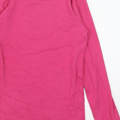 NEXT Girls Pink Cotton Pullover Casual Size 10 Years Round Neck Pullover - Happy To Be ME
