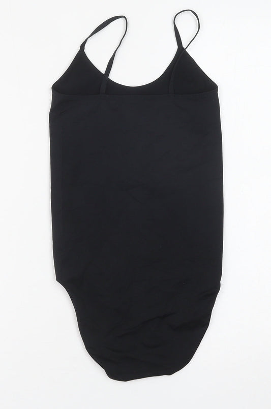 Womens UK Size M Preworn One-Piece Black Bodysuit