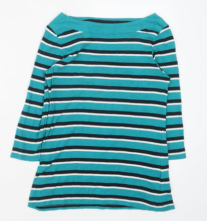 Womens UK Size 10 Peacocks Blue Basic Blouse