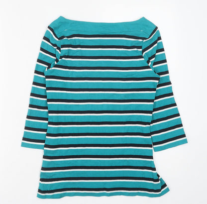 Womens UK Size 10 Peacocks Blue Basic Blouse