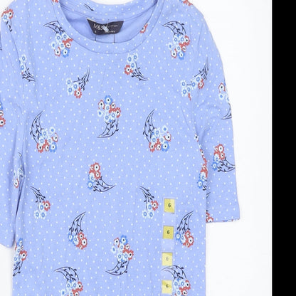 Womens UK Size 6 Marks and Spencer Blue Basic Blouse