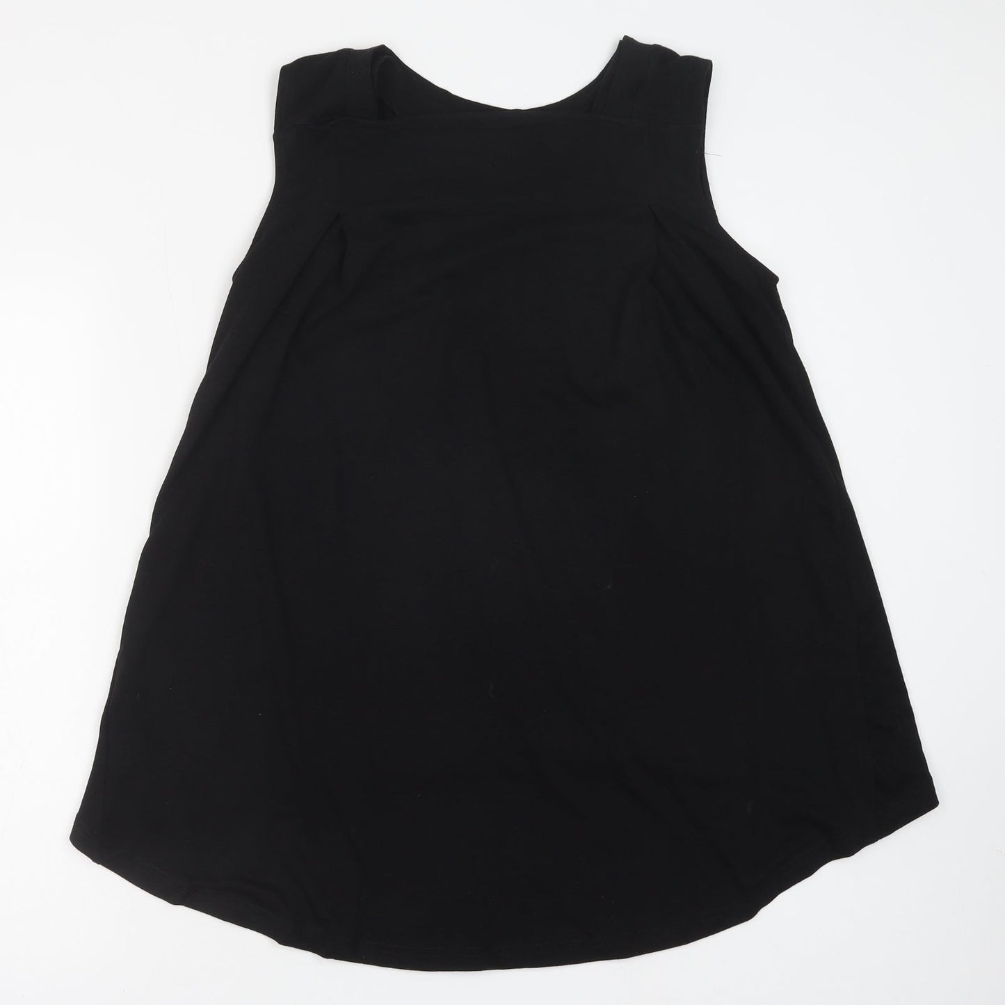 Womens UK Size M Preworn Black Basic Tank