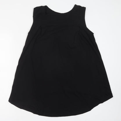 Womens UK Size M Preworn Black Basic Tank