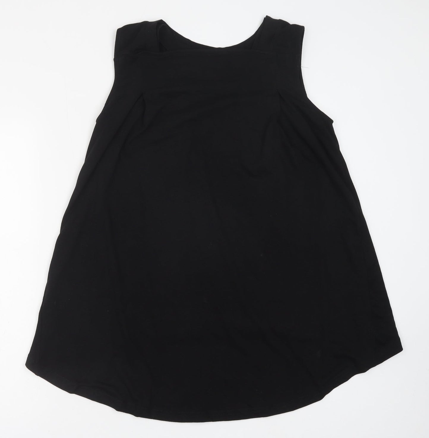 Womens UK Size M Preworn Black Basic Tank