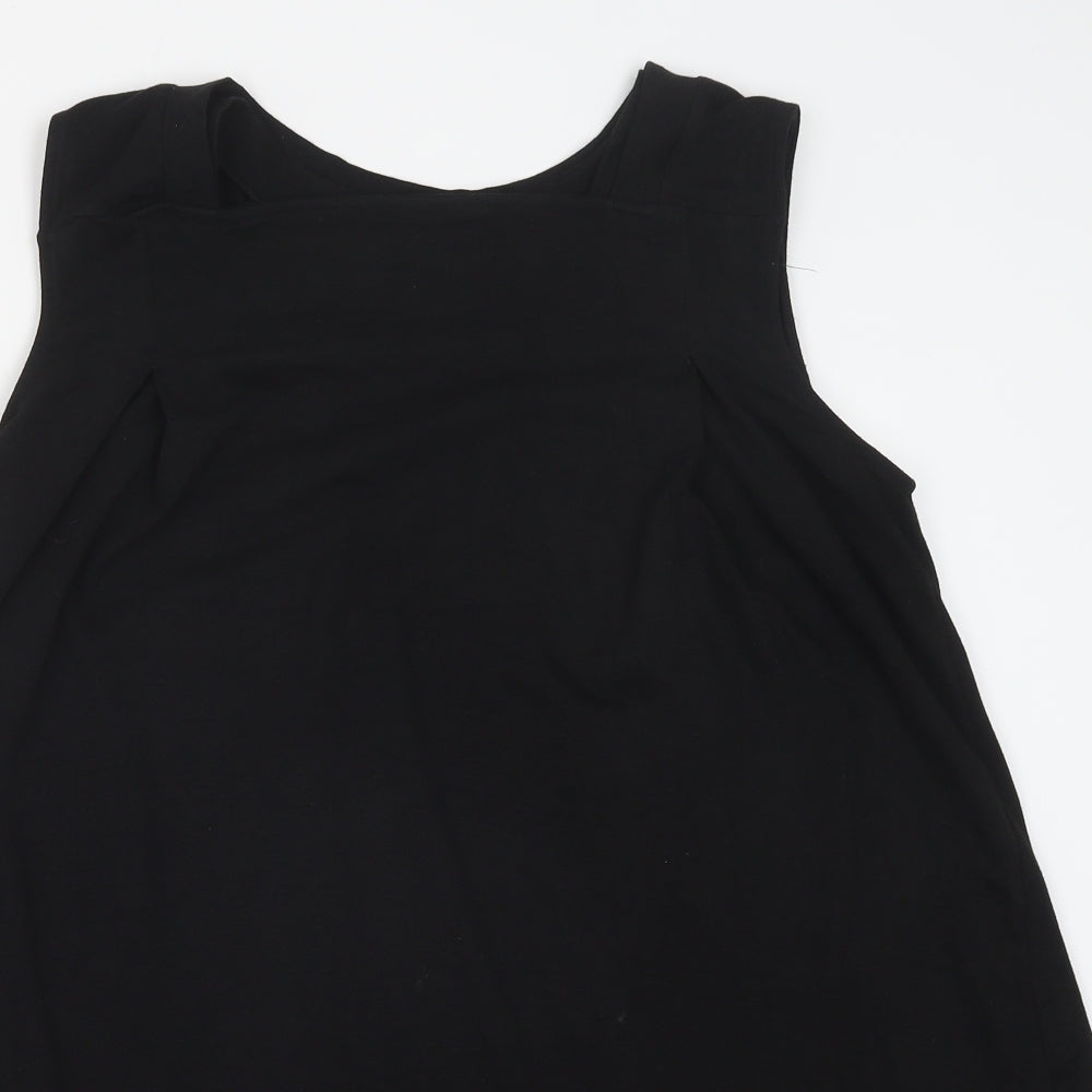 Womens UK Size M Preworn Black Basic Tank