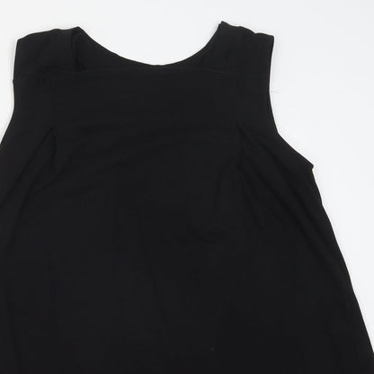 Womens UK Size M Preworn Black Basic Tank