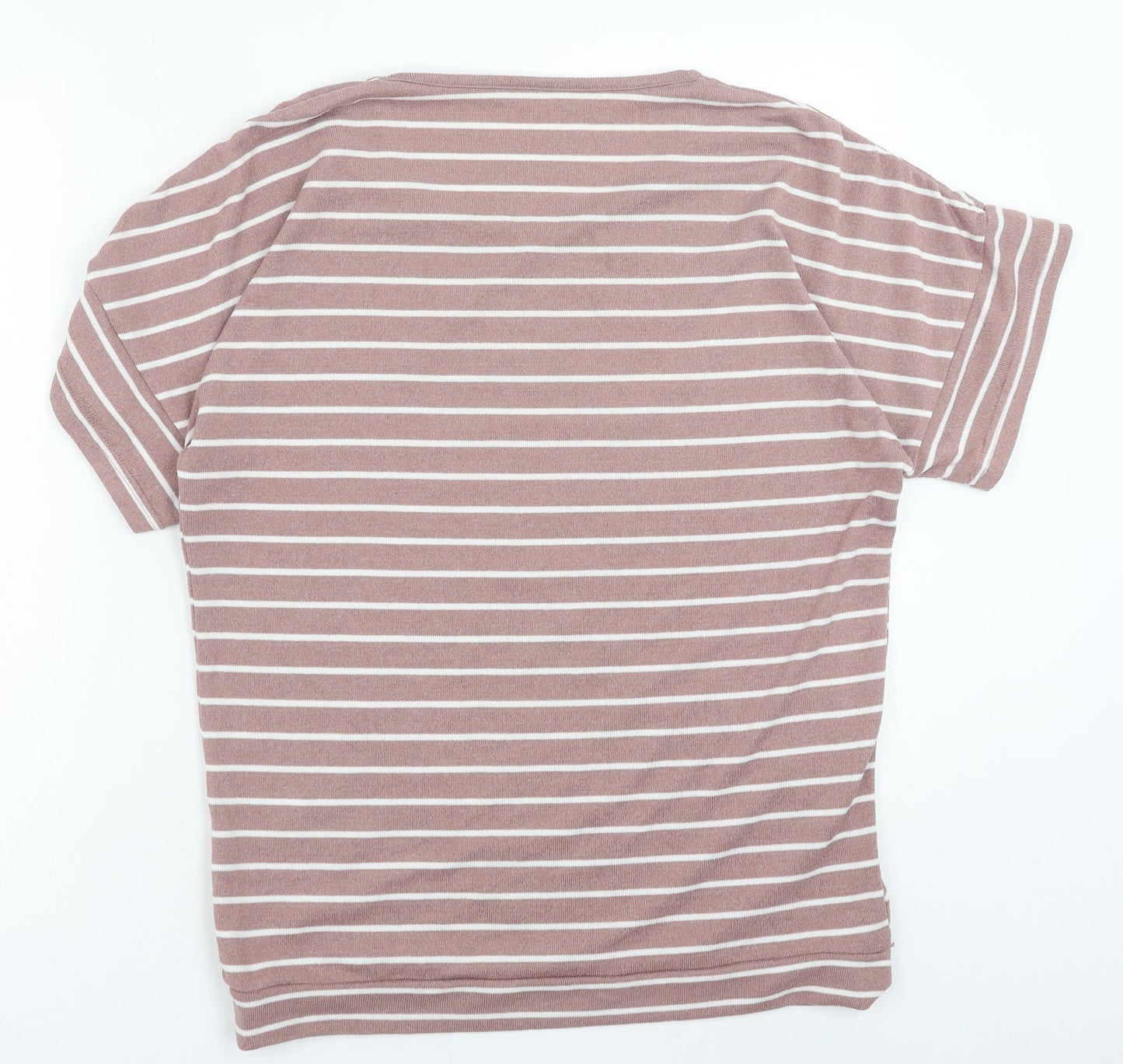 Nutmeg Womens Pink Polyester Basic T-Shirt Size 12 Round Neck