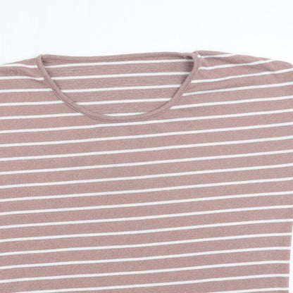 Nutmeg Womens Pink Polyester Basic T-Shirt Size 12 Round Neck