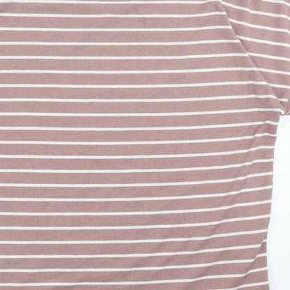 Nutmeg Womens Pink Polyester Basic T-Shirt Size 12 Round Neck