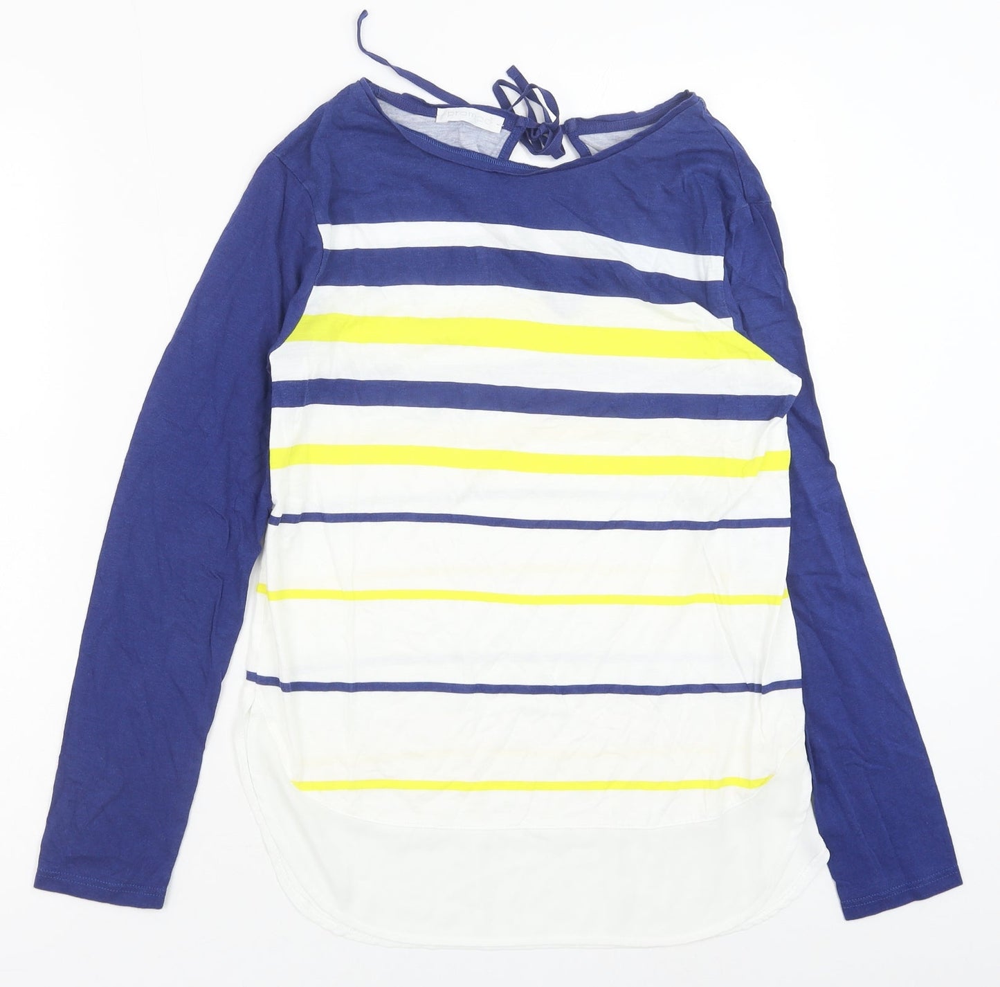 PREWOR Womens Multicoloured Striped Polyester Basic Tank Size M Boat Neck