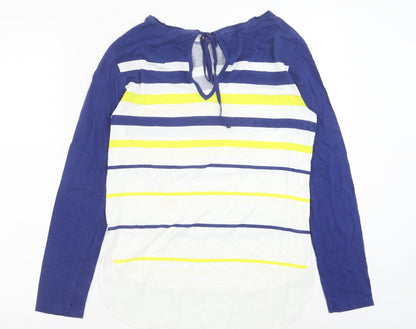 PREWOR Womens Multicoloured Striped Polyester Basic Tank Size M Boat Neck
