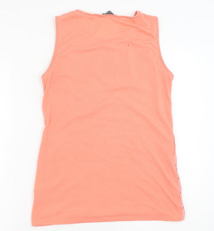 Womens UK Size 8 Dorothy Perkins Orange Basic Tank
