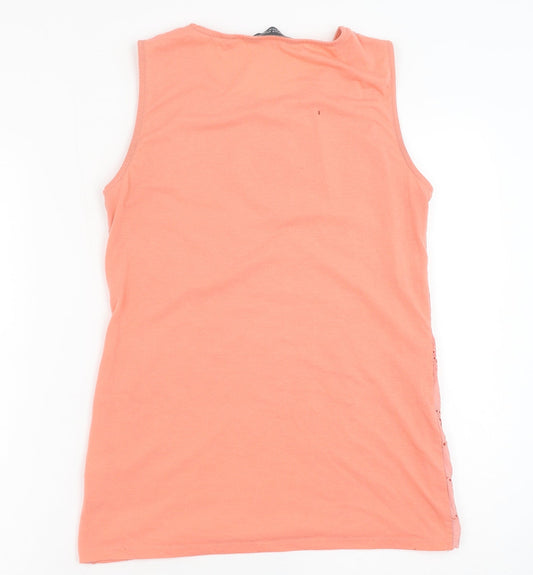 Womens UK Size 8 Dorothy Perkins Orange Basic Tank