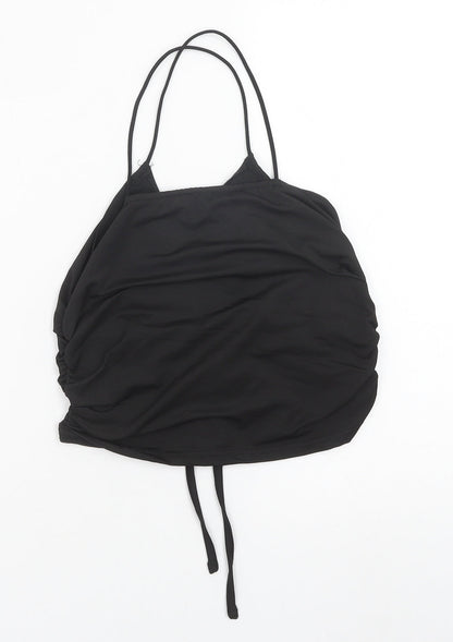 SheIn Womens Black Polyester Basic Tank Size M V-Neck - Ruched